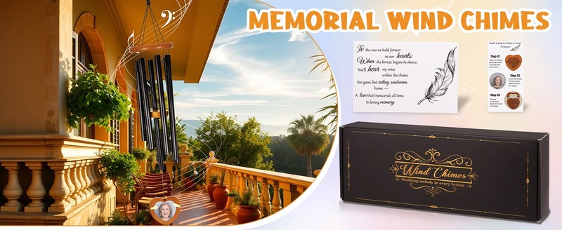 32 Inch Personalized Memorial Wind Chimes Sympathy Gifts for Loss of Loved One gallery