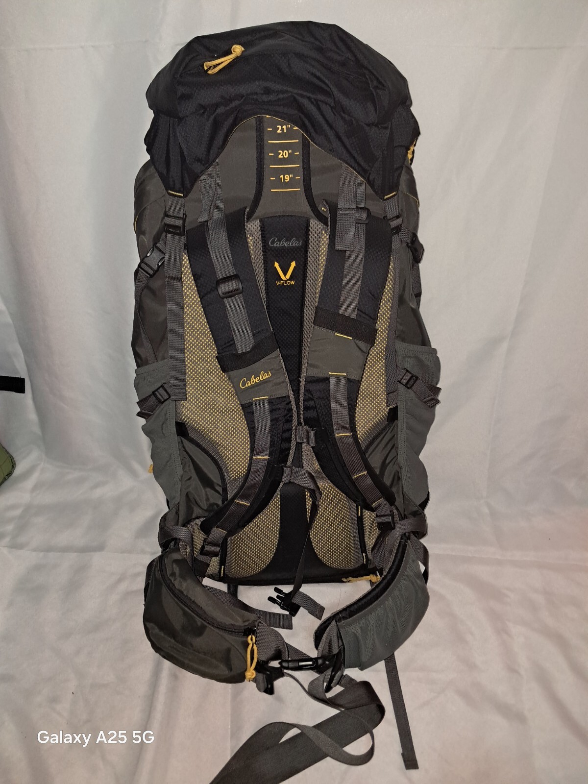 Cabela's Elias 60L Backpacking Pack Internal Frame V-Flow Adjustable Gray/Black) 4