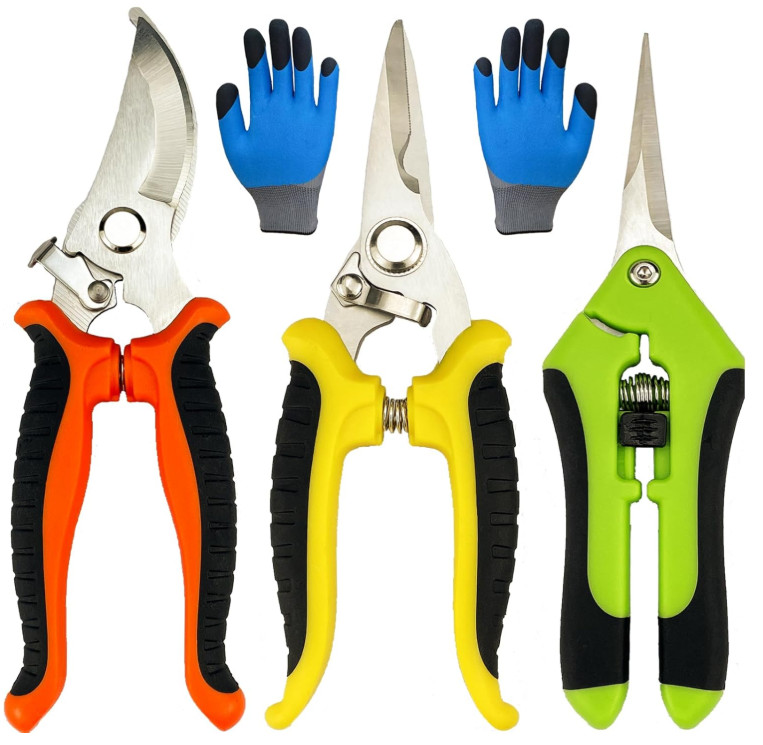 Pruning Shears, 4 Pack Garden Shears with Gardening Gloves, Clippers Handheld, S gallery