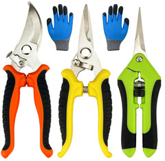 Pruning Shears, 4 Pack Garden Shears with Gardening Gloves, Clippers Handheld, S
