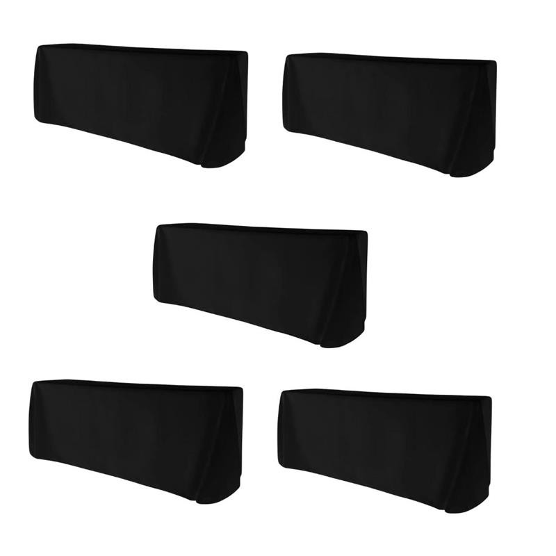 5-Pack Black Polyester Rectangle Tablecloth 190gsm 90" x 132" by Chivari