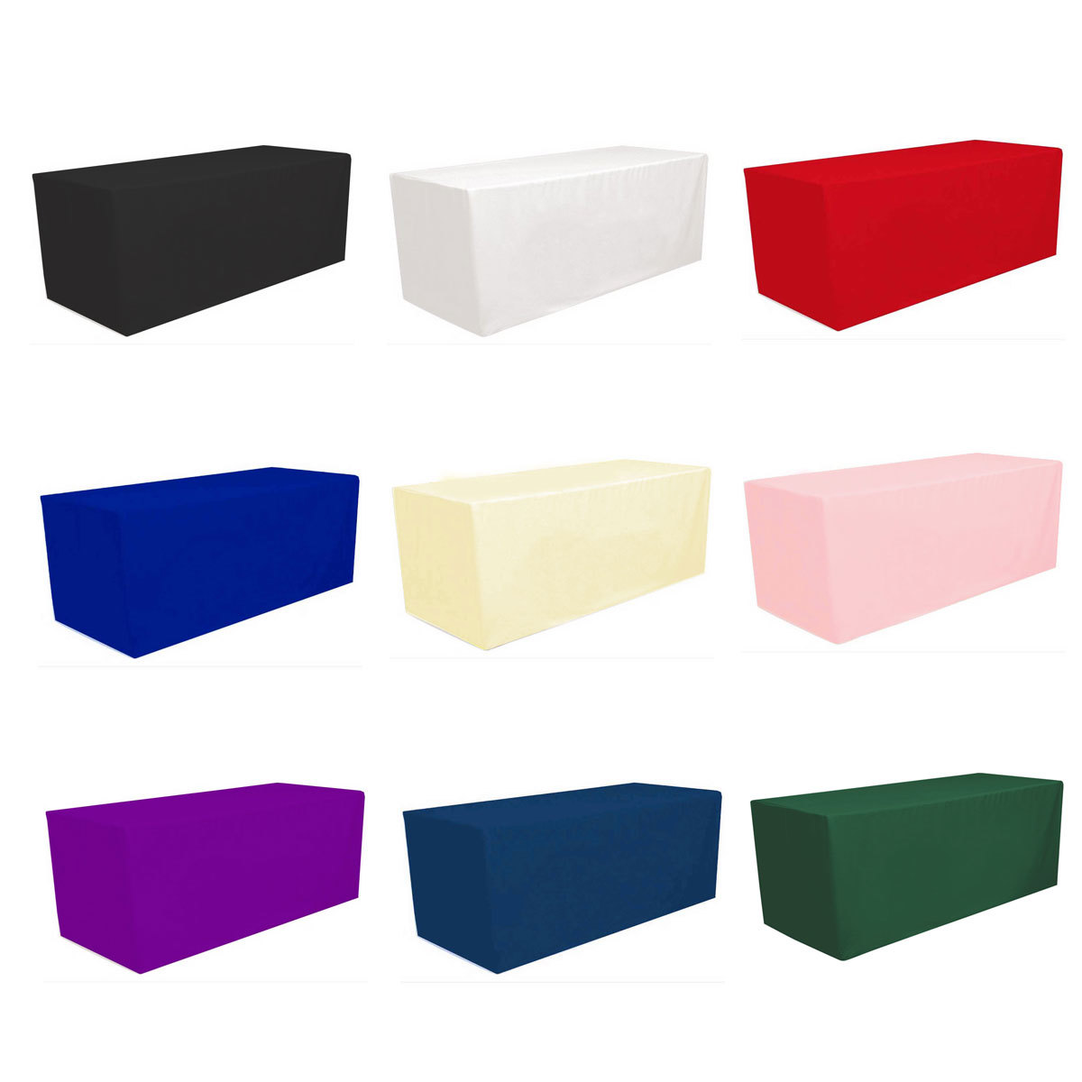 Fitted Polyester Tablecloth Rectangular Table Cover Banquet Trade Show gallery