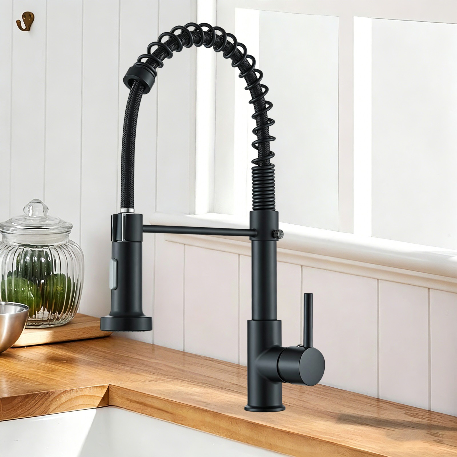 Kitchen Faucet with Pull Down Sprayer Stainless Steel Single Handle Sink Mixer gallery