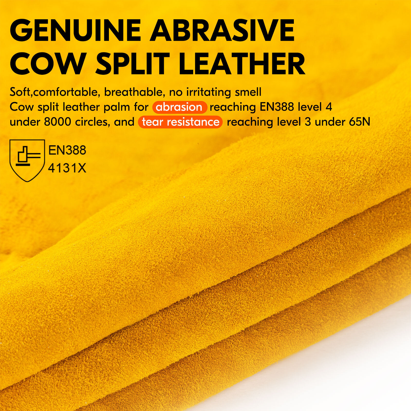 Vgo 1/2/3/9 Pairs Unlined Cowhide Split Leather Work Gloves,Heavy Duty(CB9501-G) gallery
