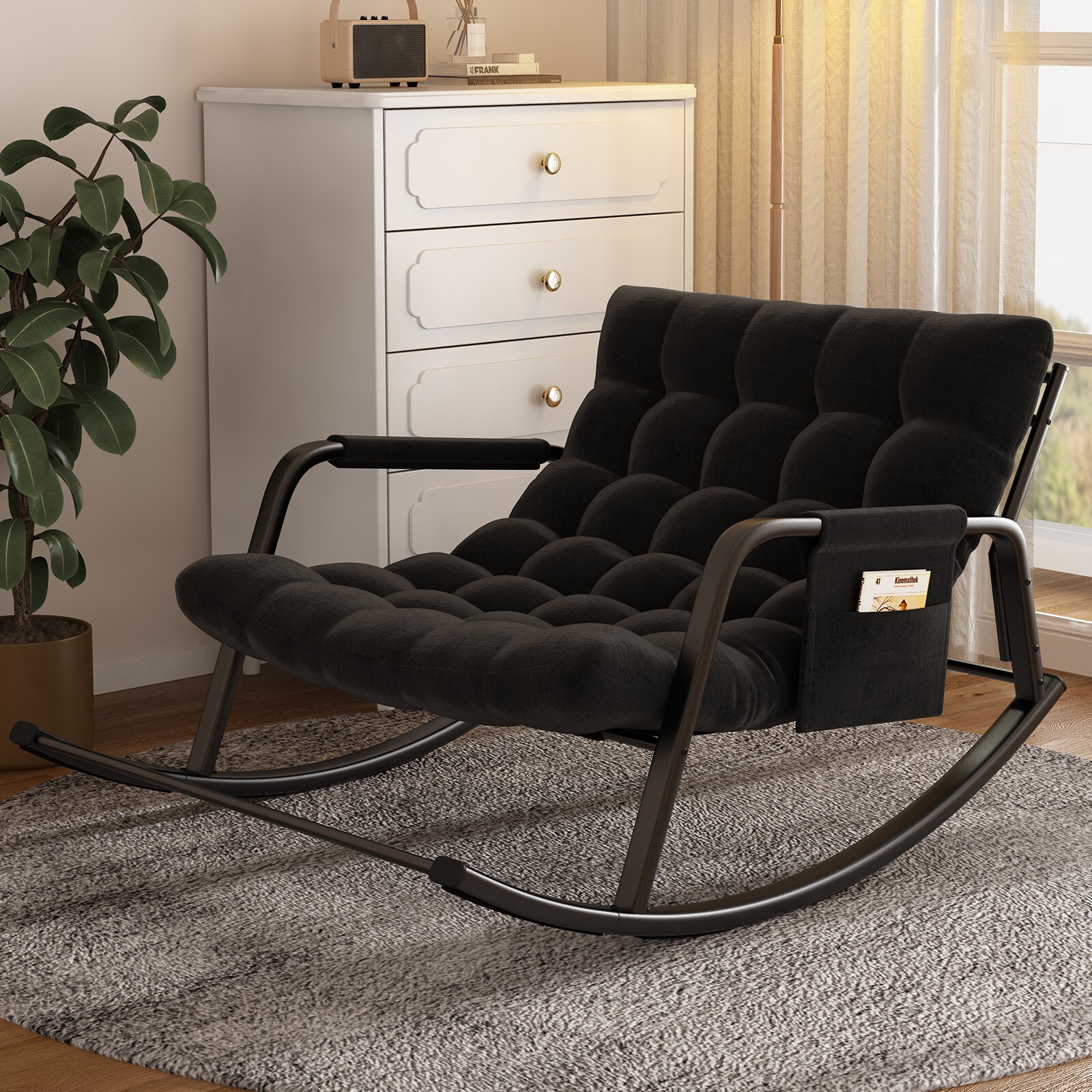 Large Grand Oversize Rocking Recliner Chair for Patio and Home Lounge Spaces gallery