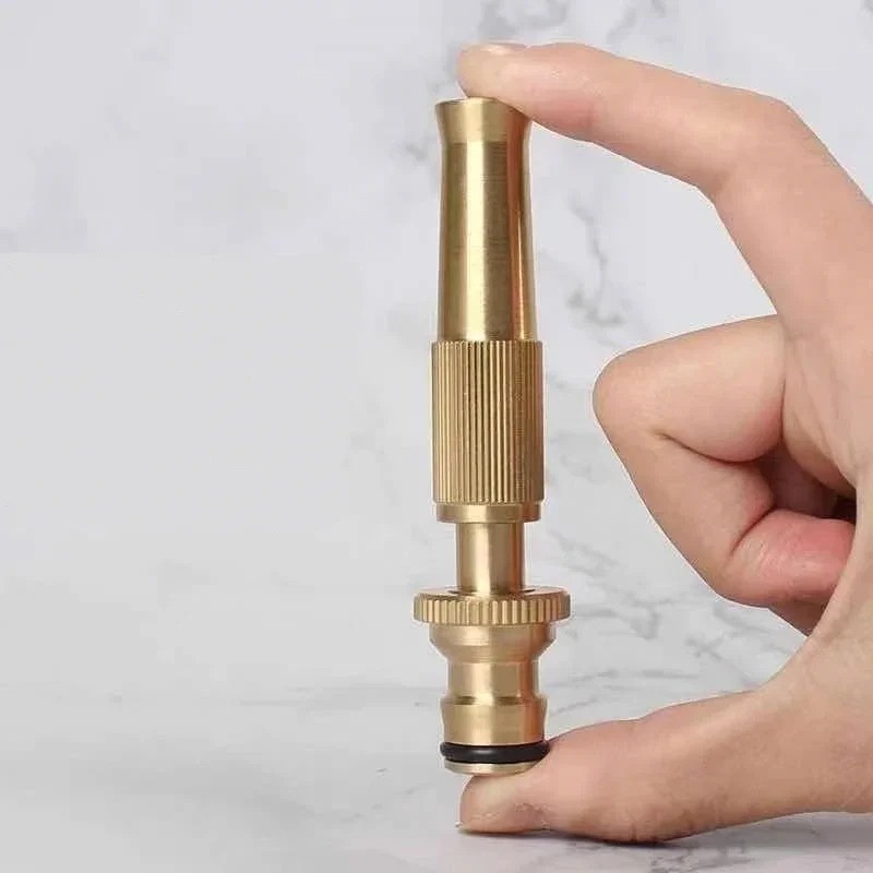 Solid Brass Garden Spray Nozzle 4" Adjustable Twist Water Hose gallery