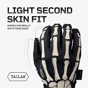 Reaper Skeleton Gloves - Thin and Lightweight for Summer, Airsoft, Paintball, gallery