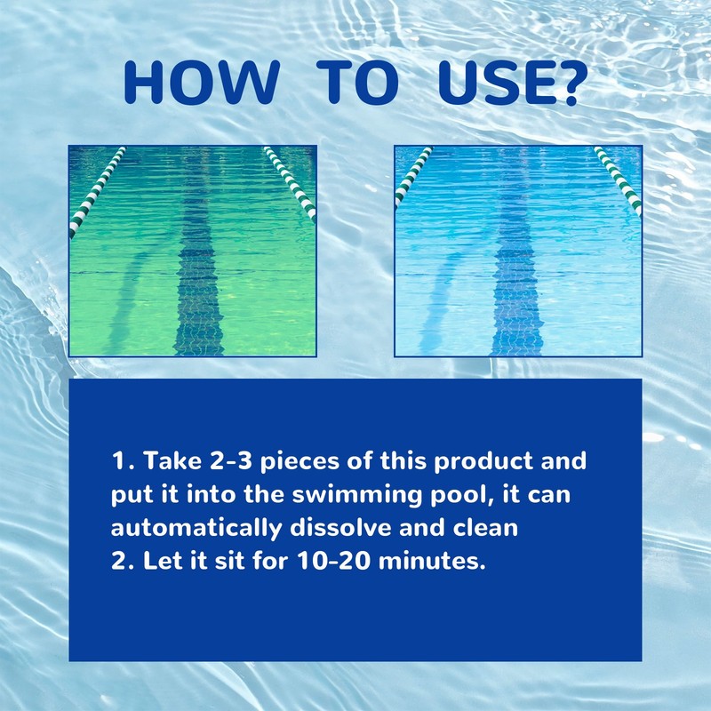 Pool Cleaning Tablets For Crystal Clear Water,Clears Cloudy Or Hazy Pool Water gallery