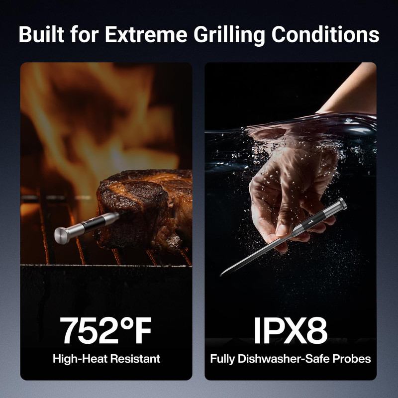 3000FT Smart Wireless Meat Thermometer, Sub-1G Long Range, 6 Sensors NIST Certif gallery