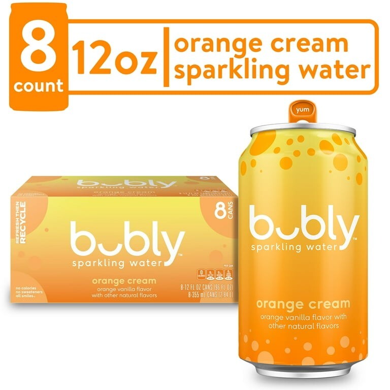 Bubly Orange Creamsicle Sparkling Water 12 fl oz, 8 Pack Cans gallery