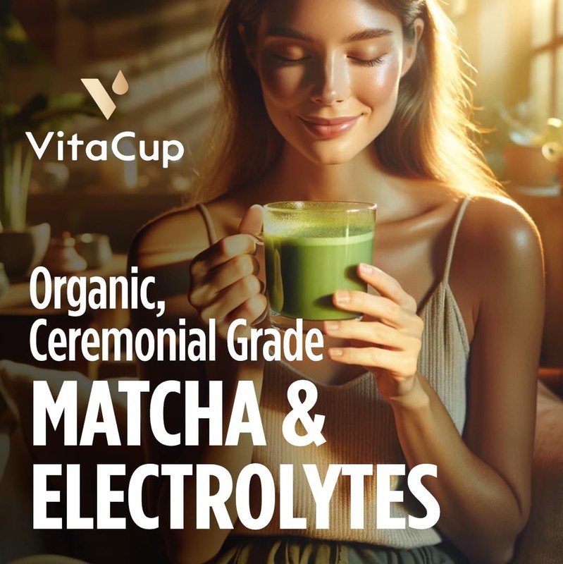 VitaCup Hydration Matcha Instant Packets, for Natural Energy and Detox, w/Ele... gallery