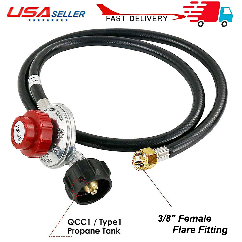 4FT 20PSI Adjustable Propane Tank Regulator Hose Gas Grill Burner Heater Stove gallery