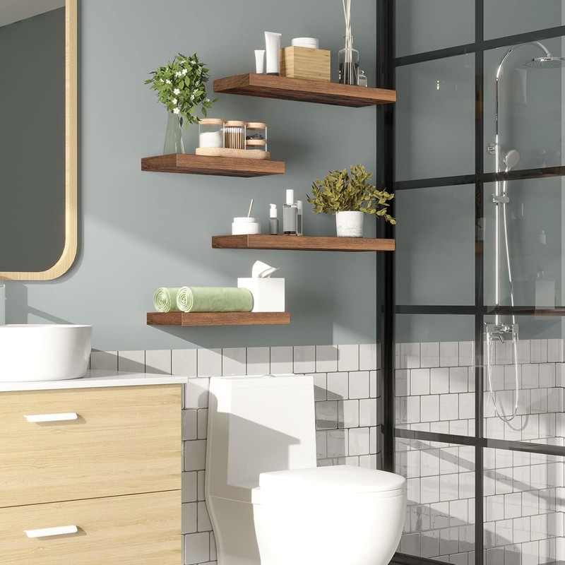 Floating Shelves for Wall, Wall Mounted Shelf Set of 2, 15.7" Hanging Shelf gallery