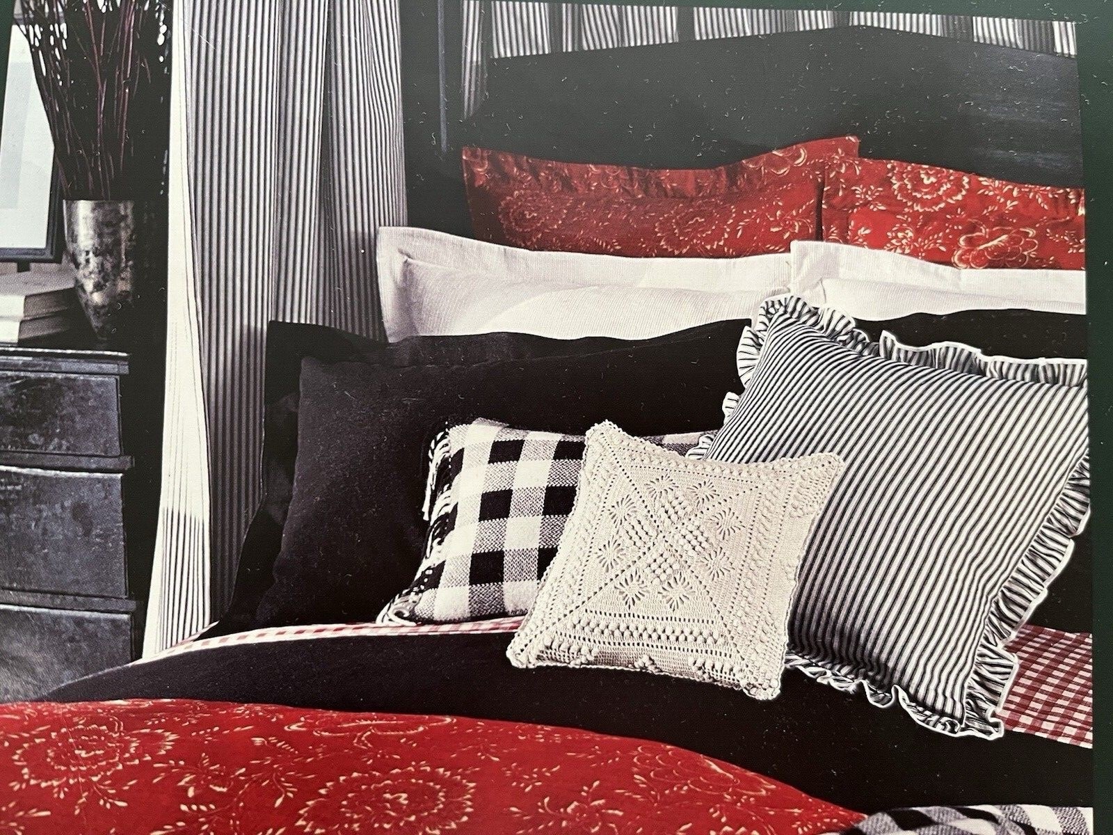 RALPH LAUREN COLD SPRING GINGHAM RED PAIR OF STANDARD PILLOWCASES ~ EUC gallery
