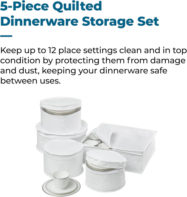 Dinnerware Storage Containers Set, Perfect for Dish Storage, China Storage, and gallery