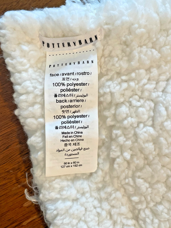 Pottery Barn Fireside Cozy Throw Blanket Ivory 50x60 Reversible Soft Plush Bed gallery