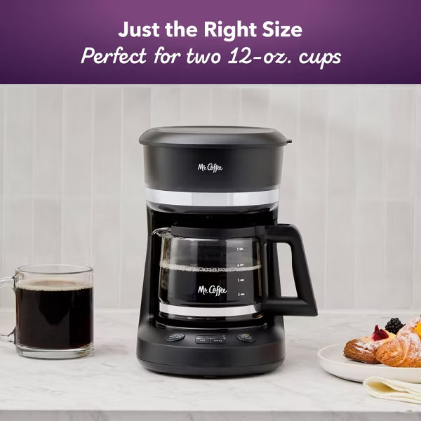 Mr. Coffee 5-Cup Programmable Coffee Maker Black: Drip Coffee Machine, Electric gallery