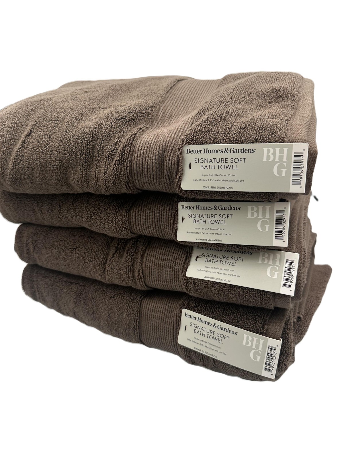 Better Homes & Gardens Signature Soft Bath Towels Brown Cotton 4 Pack New gallery