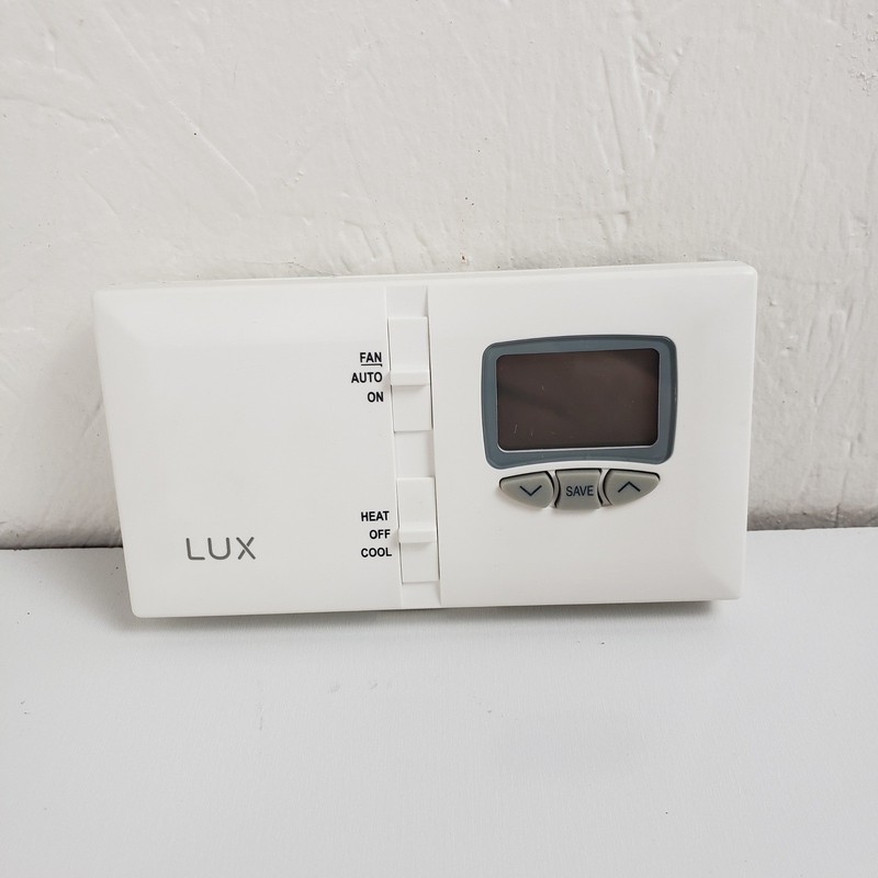 LUX DMH110 Non-Programmable Thermostat White Heat Cool Fan Low Voltage 170124D gallery