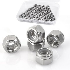 8# 32 Lock Nuts – 80Pack Nylon Insert Hex Locknuts,304 8-32(80 pack), Silver