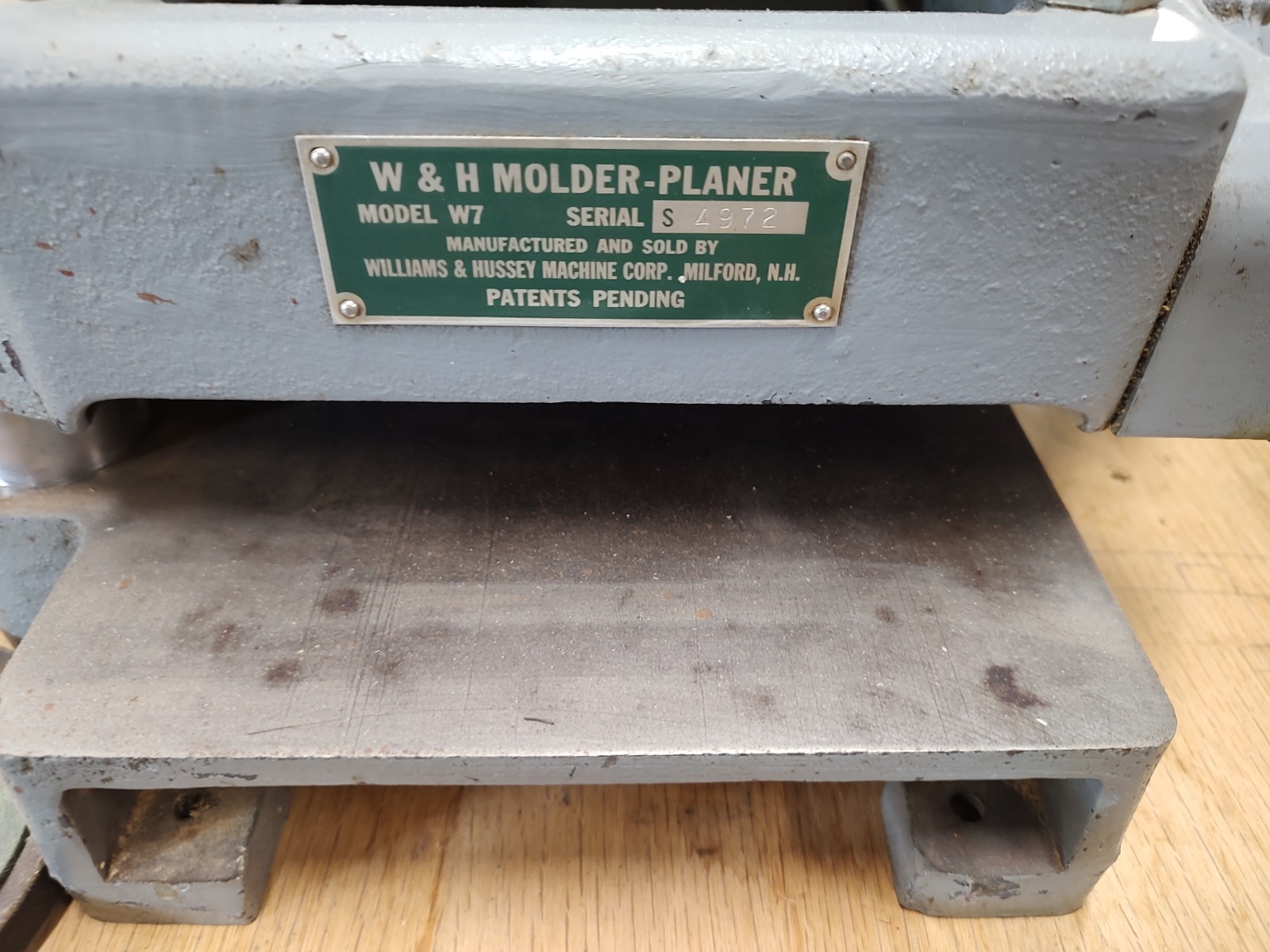 Williams and Hussey Model W7 MOLDER-PLANER - INCLUDES MOTOR Great Shape gallery