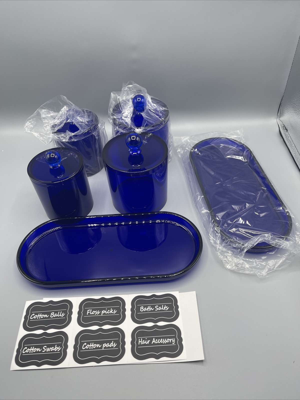 Purple Plastic Acrylic Bathroom Vanity Countertop Canister Jars gallery