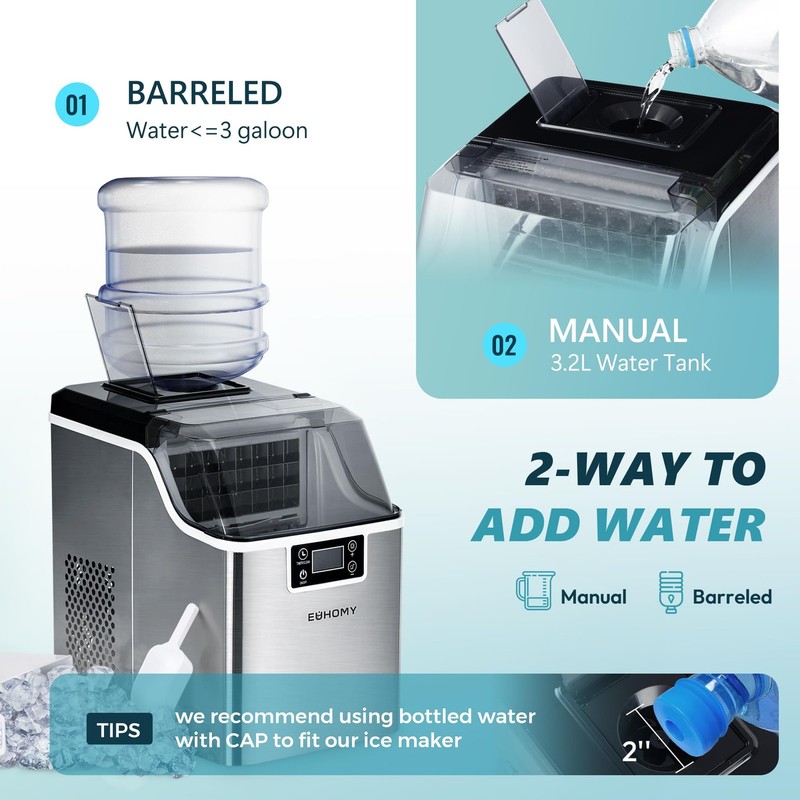 Countertop Ice Maker Machine 45Lbs/Day 24 Cubes 13 Mins AutoClean Portable Comp gallery