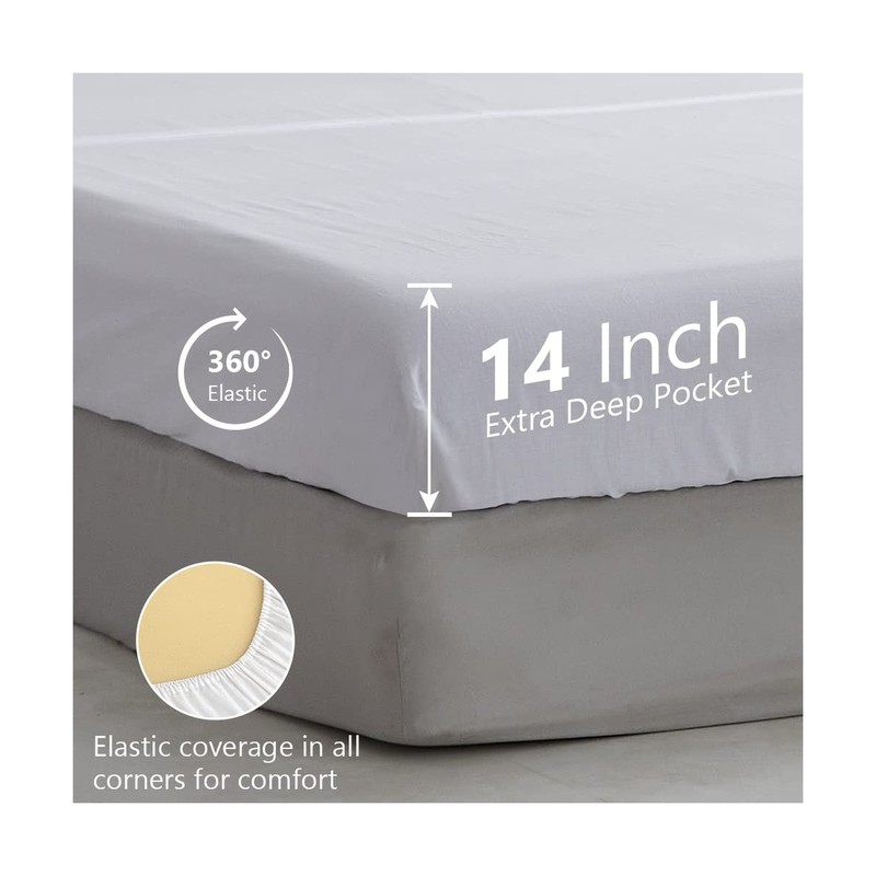 Belgian Linen Sheet Set with Long Ruffles 4pcs (1 Flat Sheet, 1 Fitted Sheet ... gallery