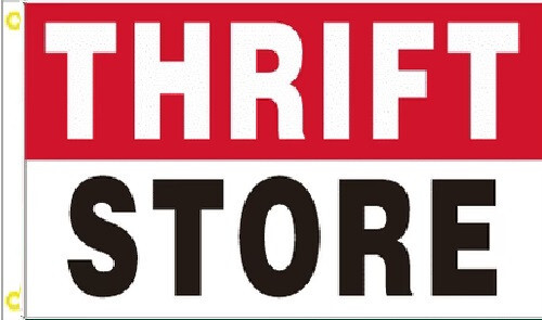 3X5 THRIFT STORE SHOP RED WHITE BLACK FLAG BANNER 100D GROMMETS gallery