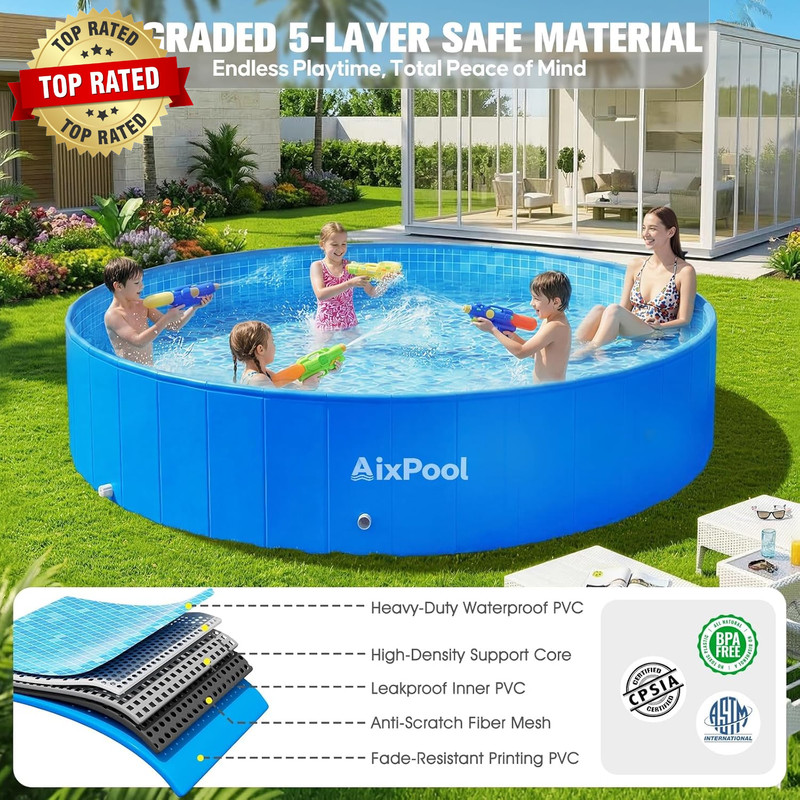 2026 Large Foldable Pool,Non-Inflatable Pool for Adult,Foldable Swimming Pool,Pl gallery