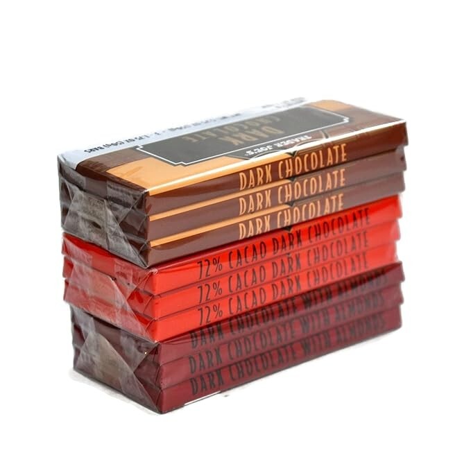 9 Bars Trader Joe's Assorted Dark Chocolate Candy Bars 1.65 oz Variety( 3 packs)