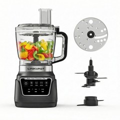 LINKChef Food Processor, 1000W All-Copper Motor, 9-Cup BPA-Free Bowl, 4 Presets,