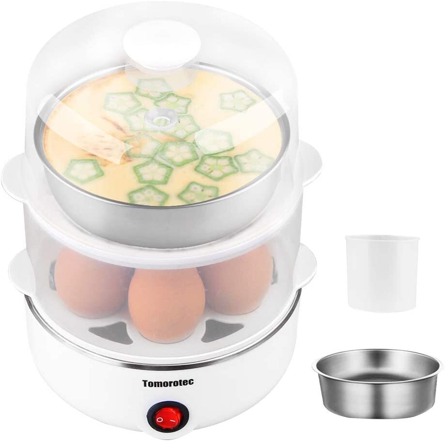 Egg Cooker 2-Tier Large 14 Egg Capacity Rapid Egg Maker Auto Off Hard Boiled Egg gallery