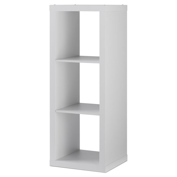 3 Cube Open Storage Cabinet Wooden Side End Table for Bedroom Living Room White gallery