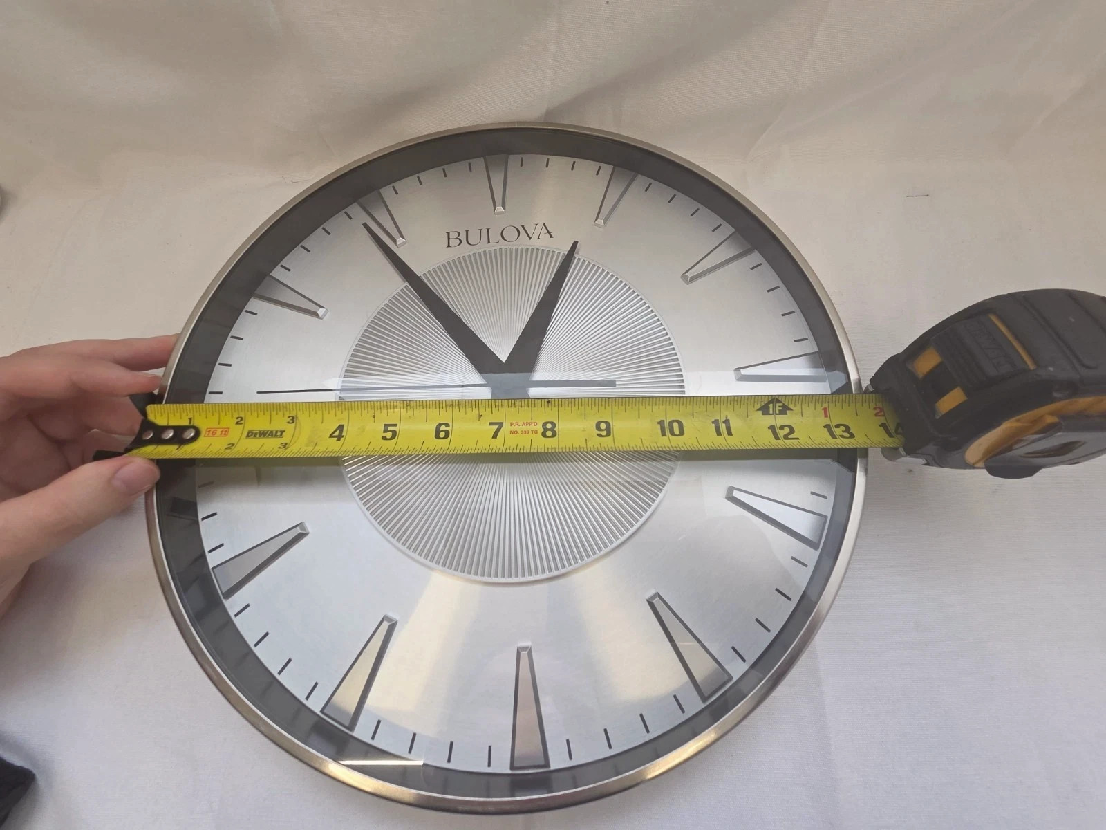 Bulova Stainless Steel Silver Wall Clock gallery