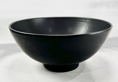Large 16″ Matte Black Ceramic Sculptural Centerpiece Bowl Modern Home Decor