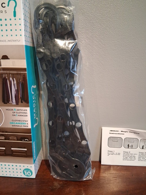 10 Pack Black Magic Space Saving Hangers,Premium Smart Hangers with 5 Holes gallery
