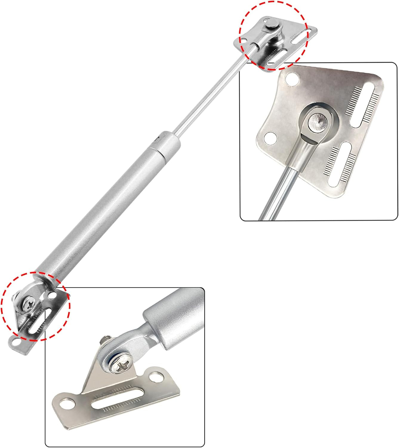 2PCS 200N/45Lb Gas Struts for Heavy Lid, 10 Inch Gas Spring Hinge,Soft Close ... gallery