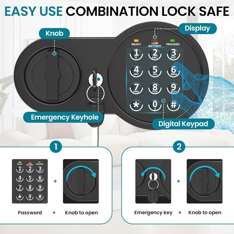 2.0 Cuft Fireproof Safe Box with Digital Keypad & Alarm gallery