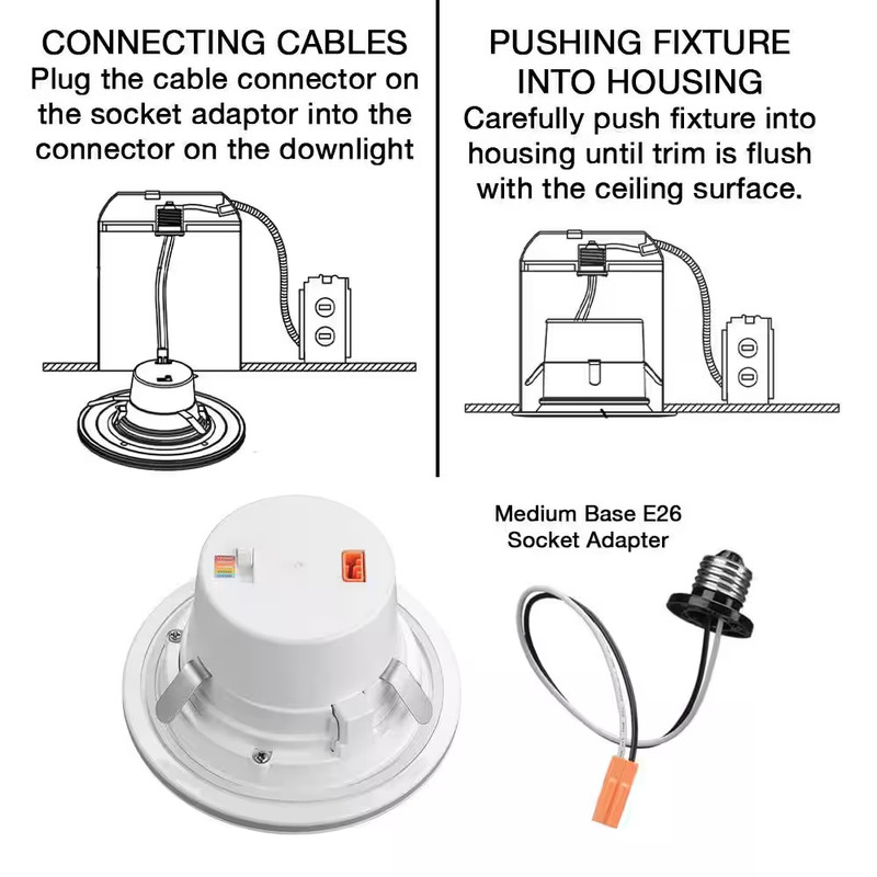 4 In. Adjustable CCT Retrofit Integrated LED Recessed Downlight Trim with Night gallery