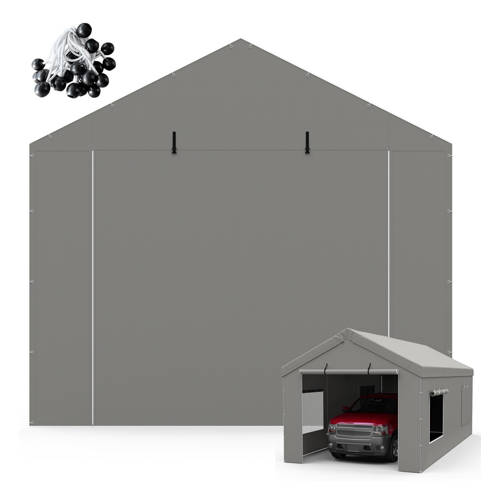 Carport Canopy Replacement Zipper Door Fits 12x20 FT Carport, Waterproof & UV... gallery