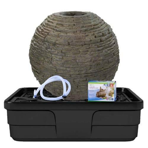 Aquascape Medium Stacked Slate Sphere Landscape Fountain Kit 78290 gallery