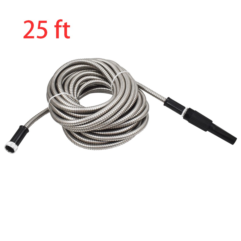 Labwork 25/50/75/100FT Lightweight Stainless Steel Metal Garden Water Hose Pipe gallery