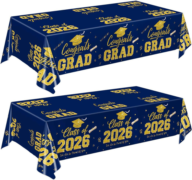 Graduation Decorations 2026, 2 Pack Graduation Tablecloths, Congrats Grad Dispos gallery