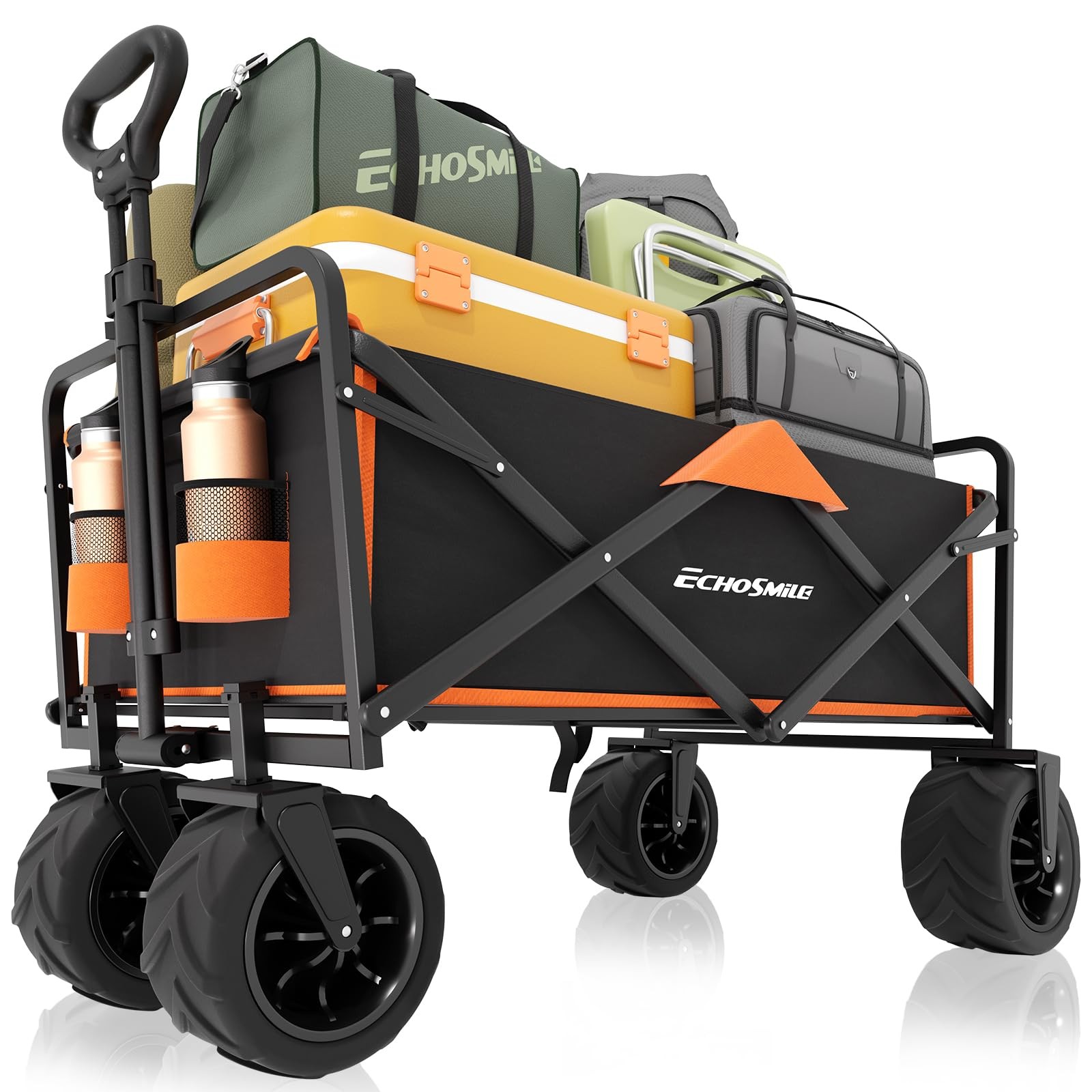 Heavy Duty 350 Lbs Capacity Collapsible Wagon, Outdoor Folding Camping Grocer... gallery