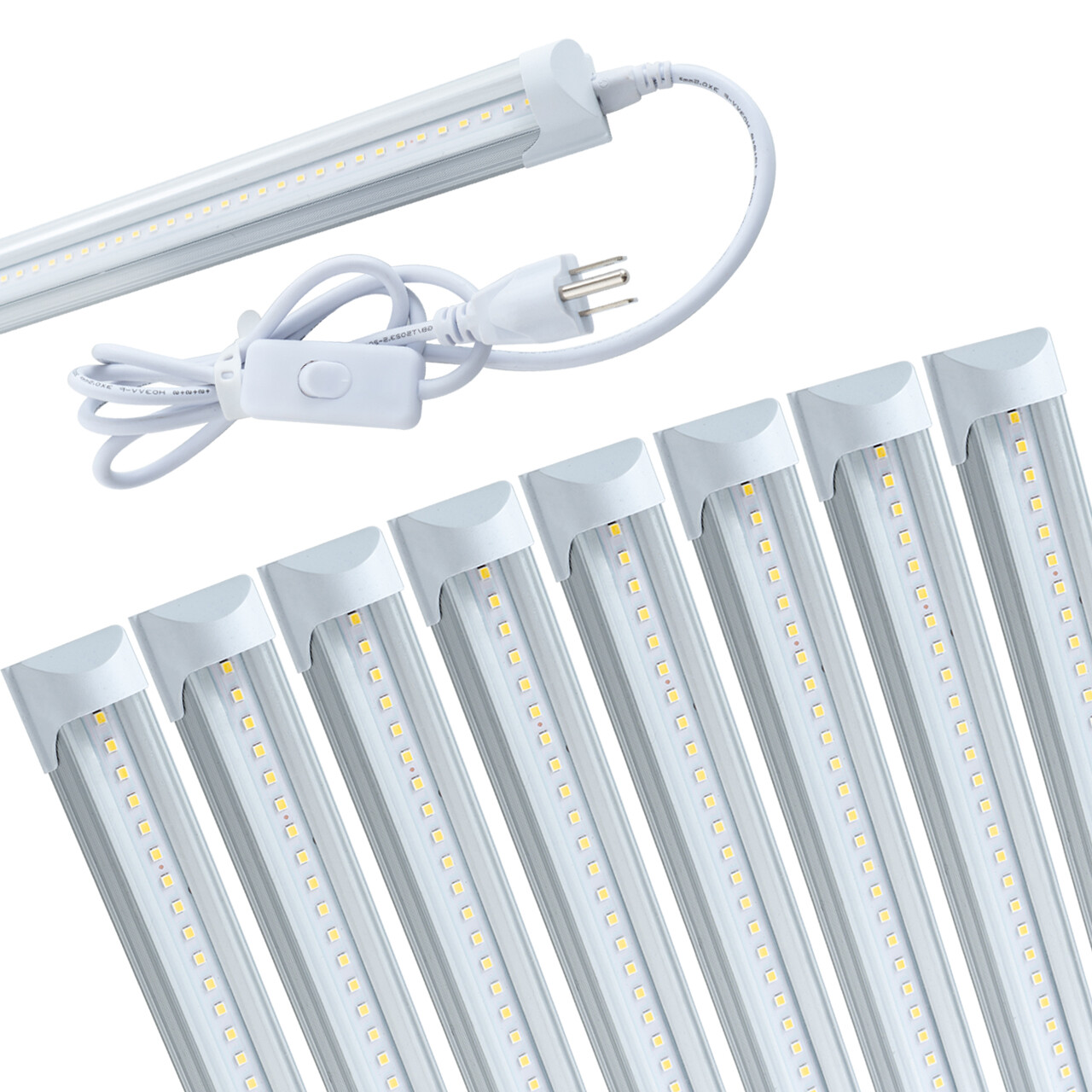 4FT 8 Pack LED Shop Light T8 Linkable Ceiling Fixture 24W Daylight 6000K Clear gallery