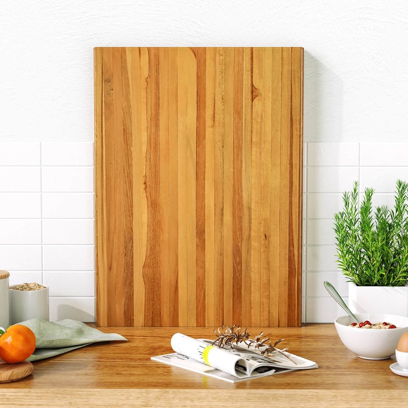 Teak Wood Cutting Board Extra Large 24" Reversible Cutting Board with Handle gallery