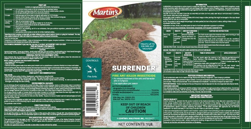 Martin's Surrender Acephate 75% Fire Ant Killer Mound Insecticide - 1 lb. Can gallery
