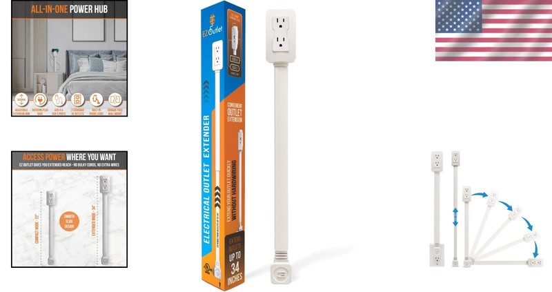 Rotating Electrical Outlet Extender, 2 AC Outlets gallery