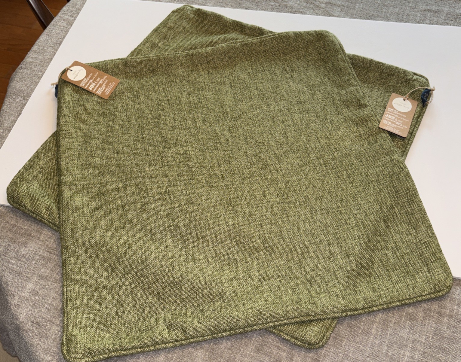 Studio Me Monkey Textured 20x20”Sage Grass Poly Cotton Blend Zip 2 Pillow Covers gallery